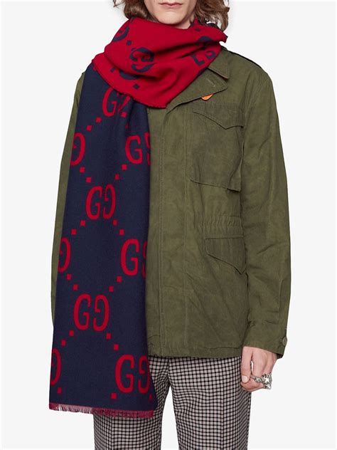 gucci jacquard wool silk scarf|authentic gucci scarves.